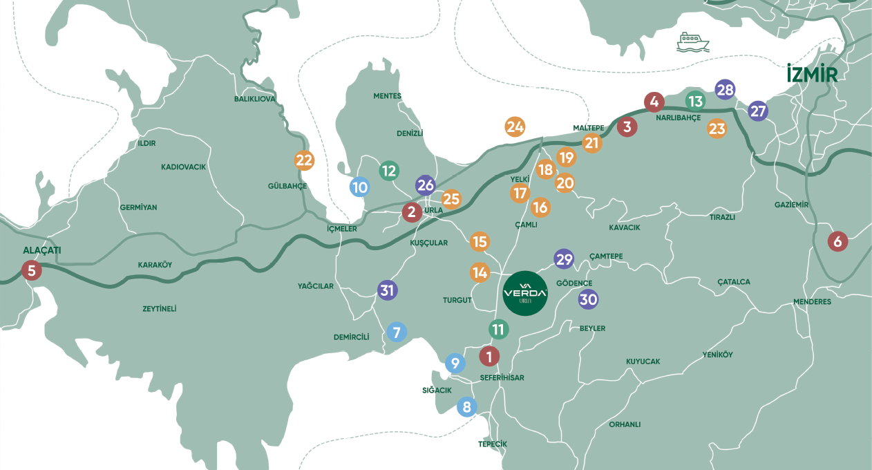 Verda Urla Konum Haritası